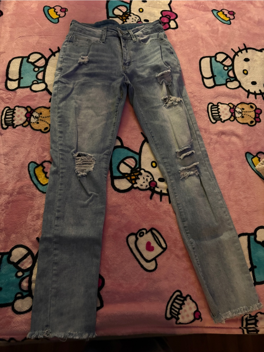 Light Blue Distressed Women's Jeans